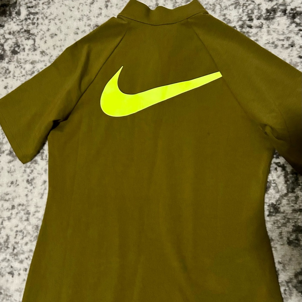 Nike Womens Sportswear Swoosh Dress Olive Flak/Volt-Size M - Picture 6 of 8